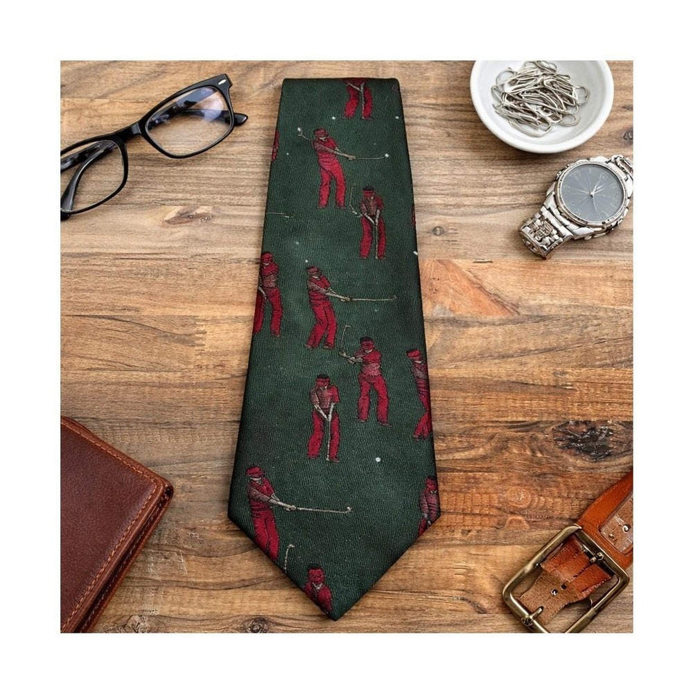 Je Suis Vintage Golf Tie Made in USA Silk Neck Tie